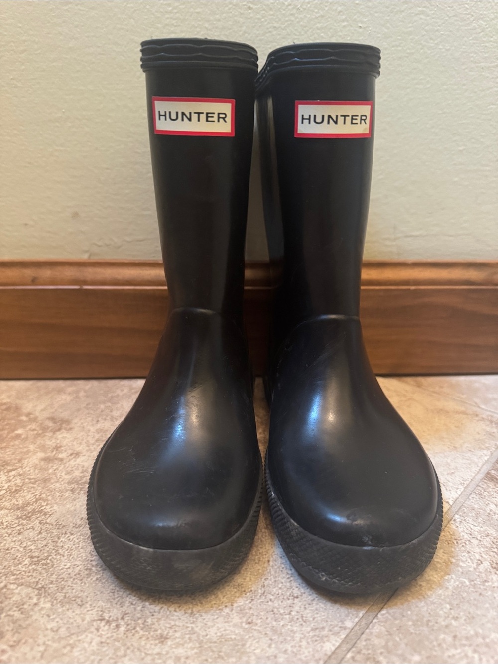 Hunter Black Glossy Rubber Rain Boots